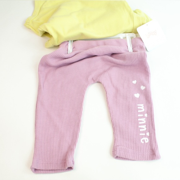 Disney Pink & Yellow Mickey Mouse and Minnie Mouse 3pc Set Size 6-9mo. - NEW - Picture 4 of 5